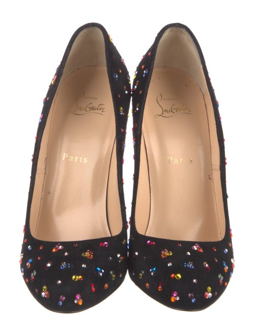 Christian Louboutin Suede Crystal Embellishments Pumps