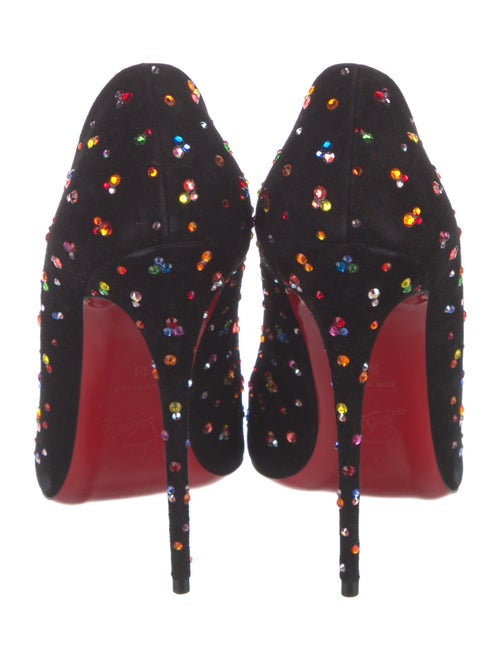 Christian Louboutin Suede Crystal Embellishments Pumps
