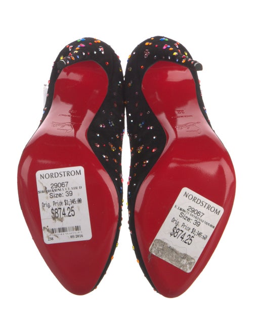 Christian Louboutin Suede Crystal Embellishments Pumps