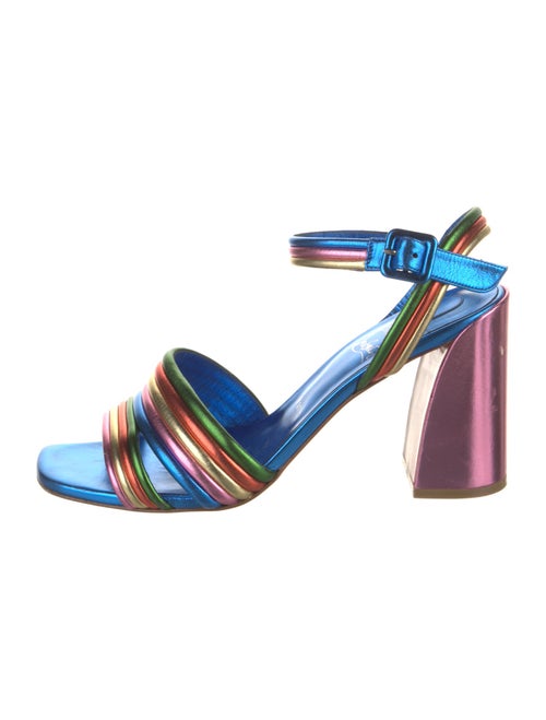 Christian Louboutin Leather Colorblock Pattern Sandals