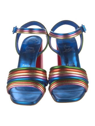 Christian Louboutin Leather Colorblock Pattern Sandals