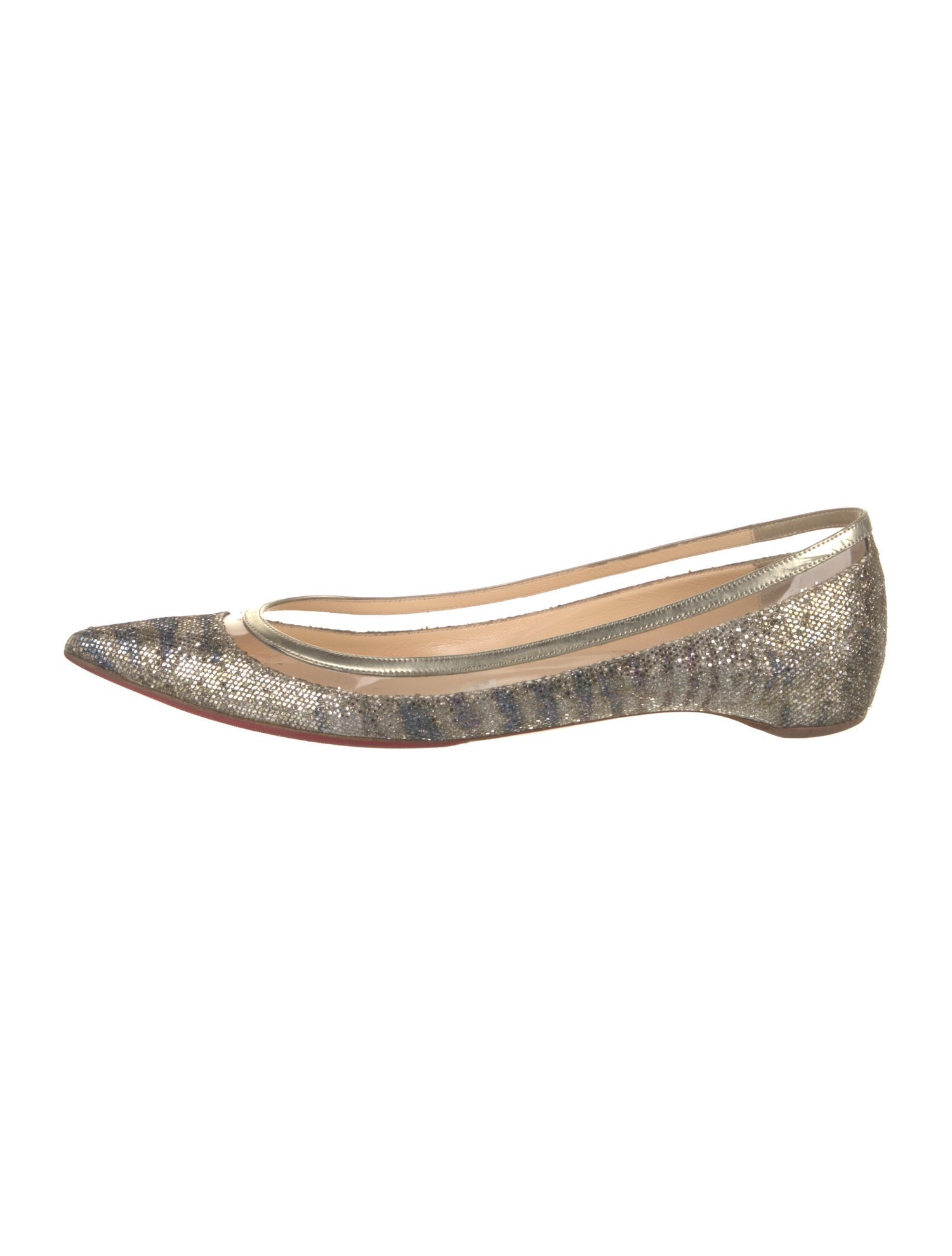Christian Louboutin Glitter Animal Print Ballet Flats