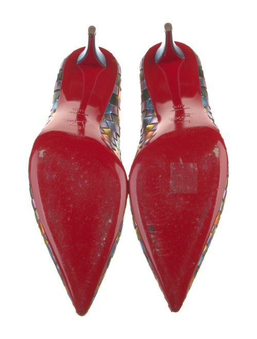 Christian Louboutin Leather Plaid Print Pumps