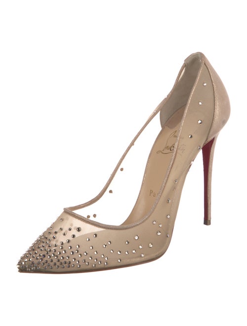 Christian Louboutin Mesh Crystal Embellishments Pumps