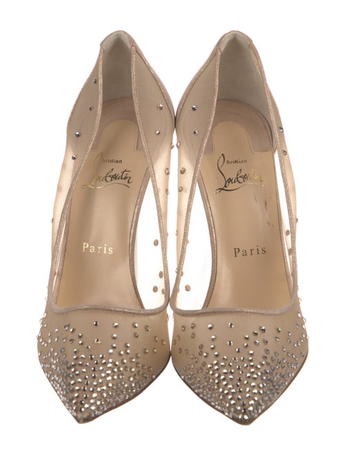 Christian Louboutin Mesh Crystal Embellishments Pumps