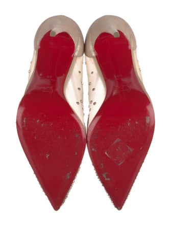 Christian Louboutin Mesh Crystal Embellishments Pumps