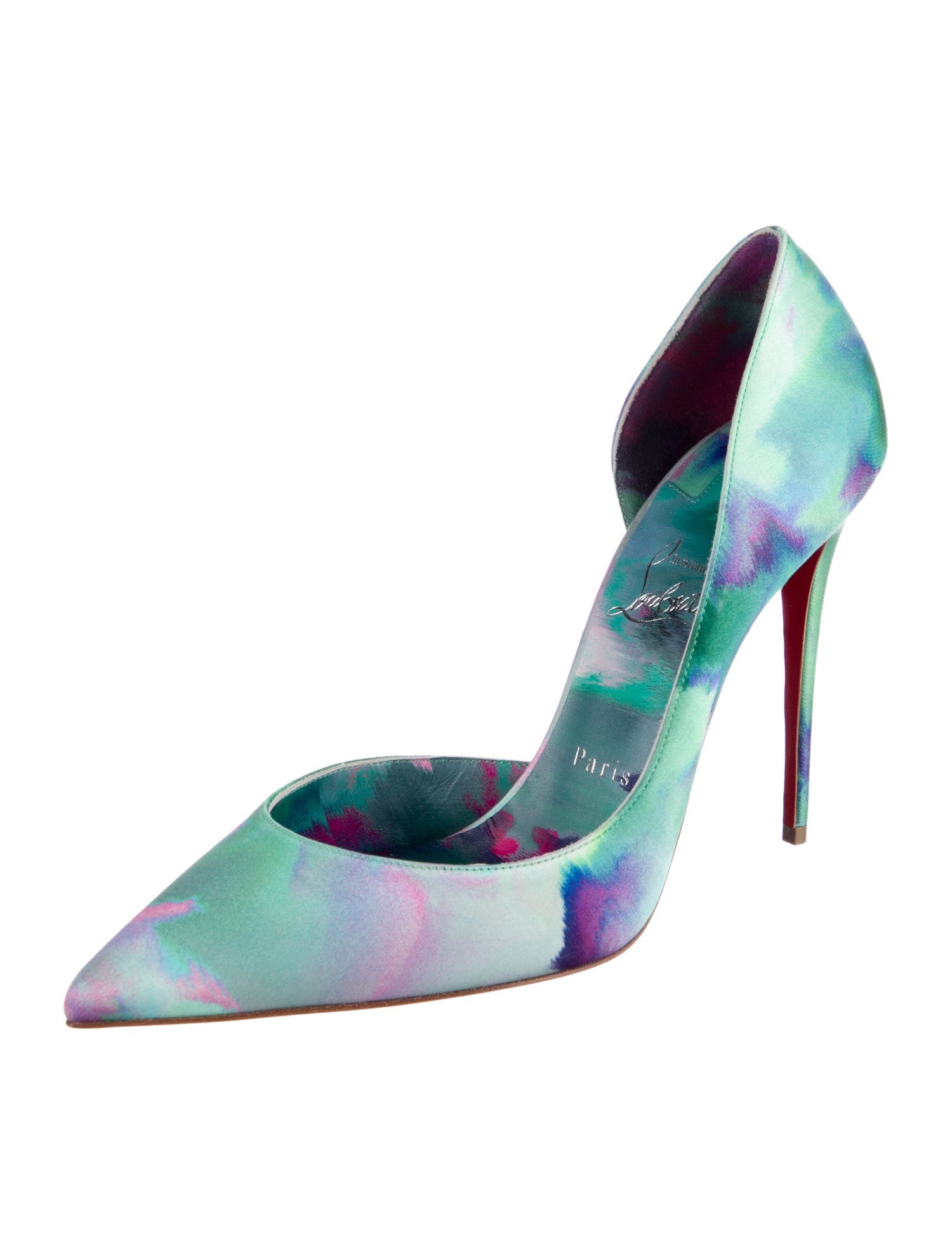 Christian Louboutin Satin Tie-Dye Print D'Orsay Pumps w/ Tags