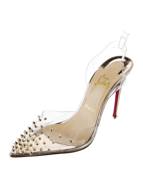 Christian Louboutin Spike Accents PVC Slingback Pumps
