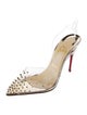 Christian Louboutin Spike Accents PVC Slingback Pumps