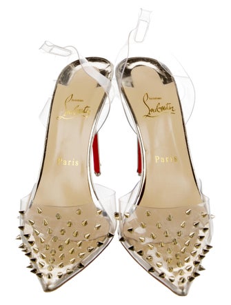 Christian Louboutin Spike Accents PVC Slingback Pumps