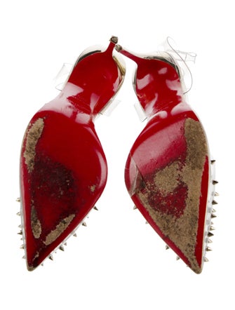 Christian Louboutin Spike Accents PVC Slingback Pumps