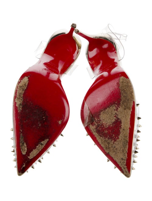 Christian Louboutin Spike Accents PVC Slingback Pumps