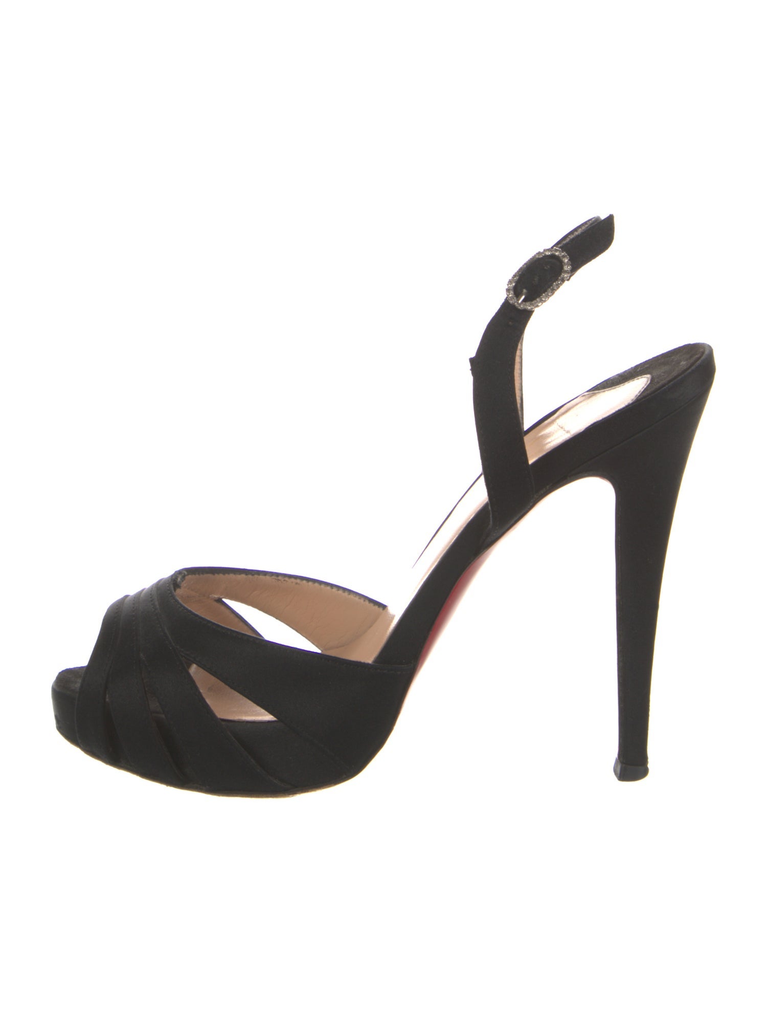 Christian Louboutin Vintage Satin Slingback Sandals