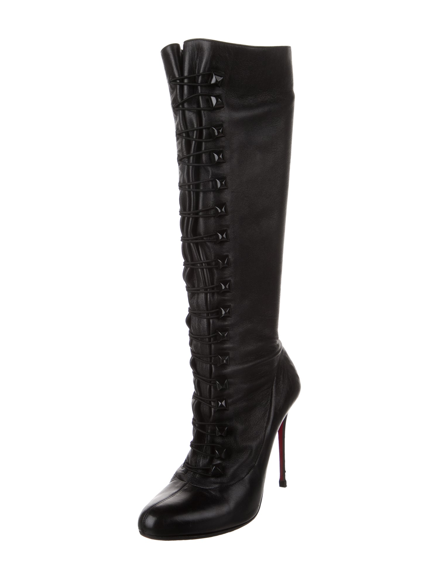 Christian Louboutin Leather Lace-Up Boots