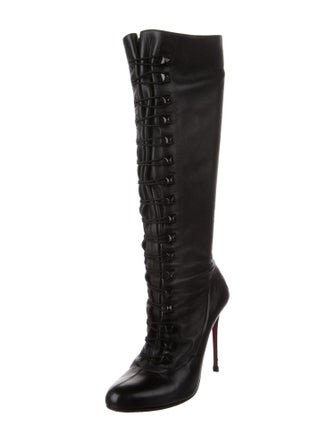 Christian Louboutin Leather Lace-Up Boots