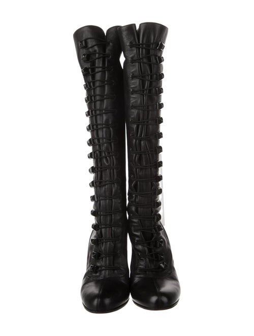 Christian Louboutin Leather Lace-Up Boots