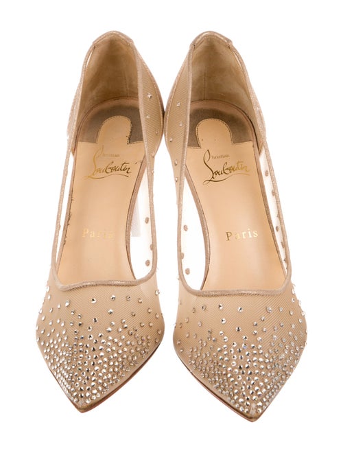 Christian Louboutin Mesh Crystal Embellishments Pumps