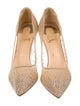 Christian Louboutin Mesh Crystal Embellishments Pumps