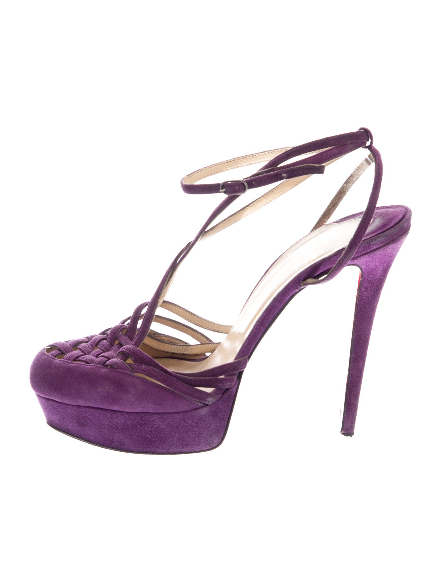 Christian Louboutin Suede T-Strap Pumps