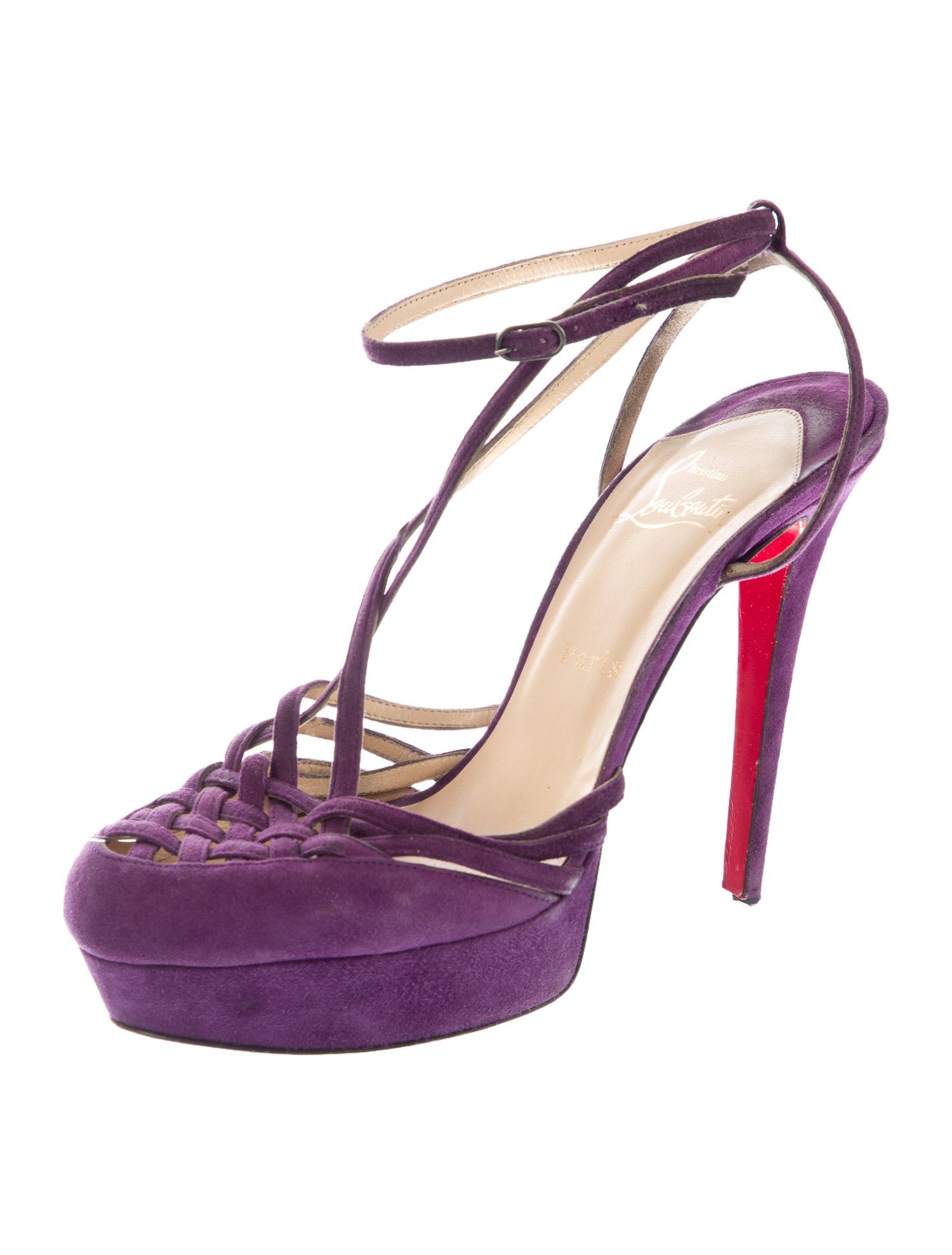 Christian Louboutin Suede T-Strap Pumps