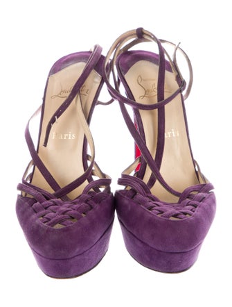 Christian Louboutin Suede T-Strap Pumps