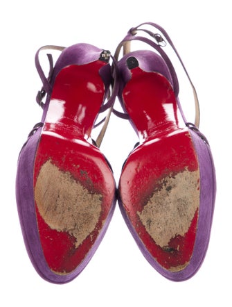 Christian Louboutin Suede T-Strap Pumps