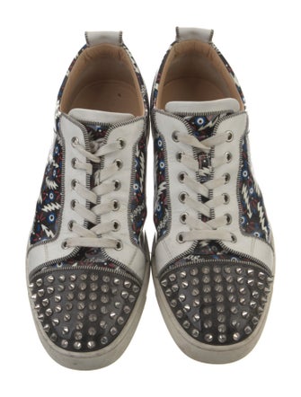 Christian Louboutin Spike Accents Patent Leather Sneakers
