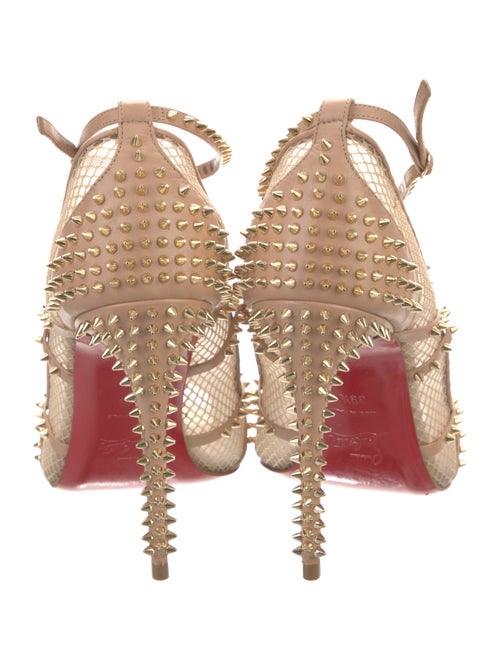 Christian Louboutin Spike Accents Leather Slingback Pumps