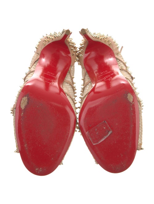 Christian Louboutin Spike Accents Leather Slingback Pumps