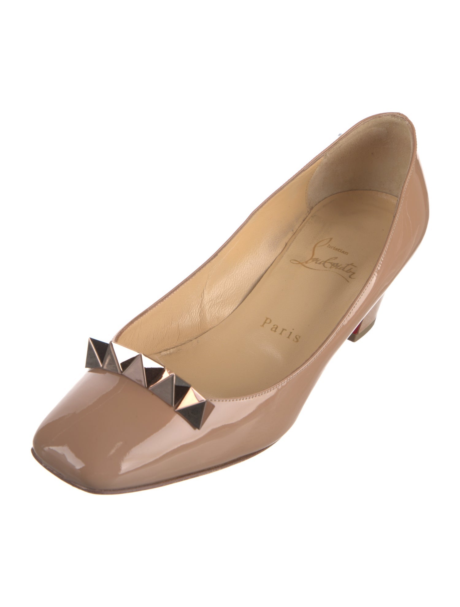 Christian Louboutin Spike Accents Patent Leather Pumps