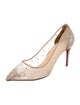 Christian Louboutin Mesh Glitter Accents Pumps