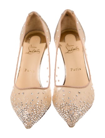 Christian Louboutin Mesh Glitter Accents Pumps