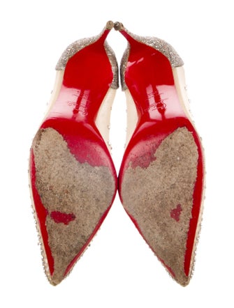 Christian Louboutin Mesh Glitter Accents Pumps