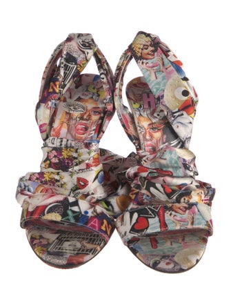 Christian Louboutin Satin Printed Sandals