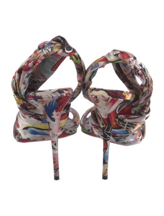 Christian Louboutin Satin Printed Sandals