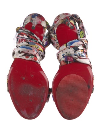 Christian Louboutin Satin Printed Sandals