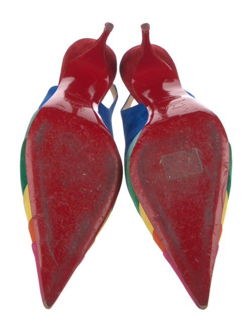 Christian Louboutin Suede Printed Slingback Pumps