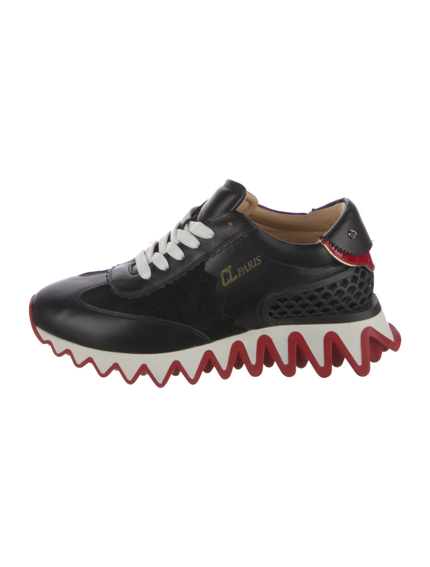 Christian Louboutin Spike Accents Leather Sneakers