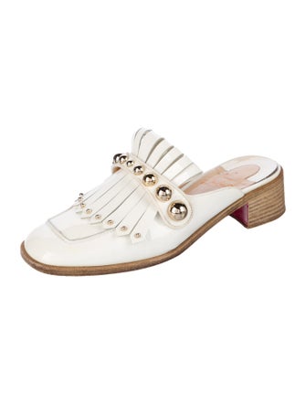 Christian Louboutin Patent Leather Studded Accents Mules