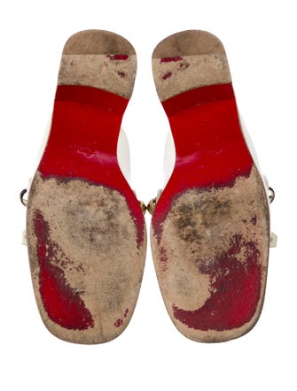 Christian Louboutin Patent Leather Studded Accents Mules