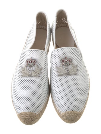 Christian Louboutin Leather Embroidered Accent Espadrilles