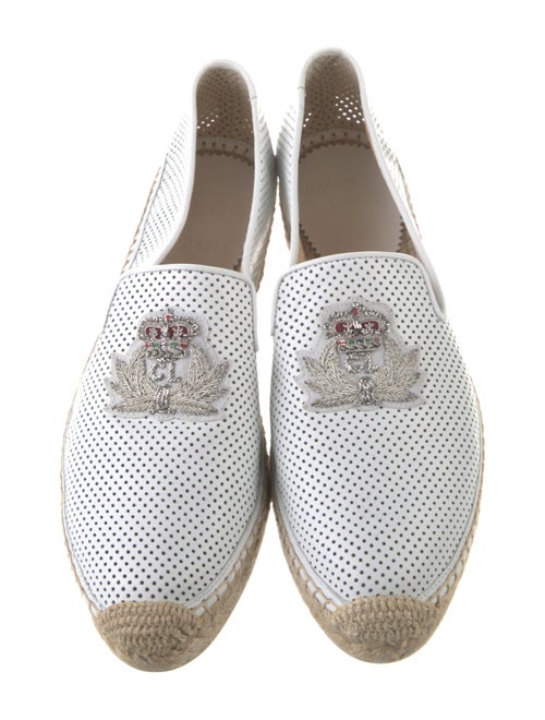 Christian Louboutin Leather Embroidered Accent Espadrilles