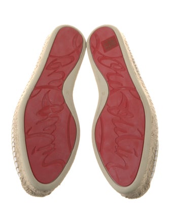 Christian Louboutin Leather Embroidered Accent Espadrilles