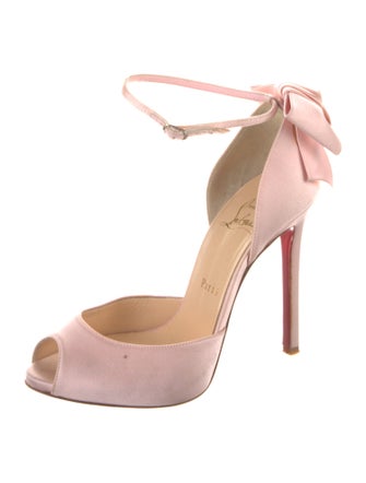 Christian Louboutin Leather Bow Accents D'Orsay Pumps