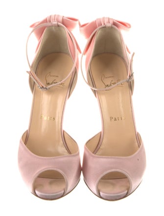Christian Louboutin Leather Bow Accents D'Orsay Pumps