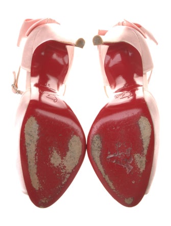 Christian Louboutin Leather Bow Accents D'Orsay Pumps