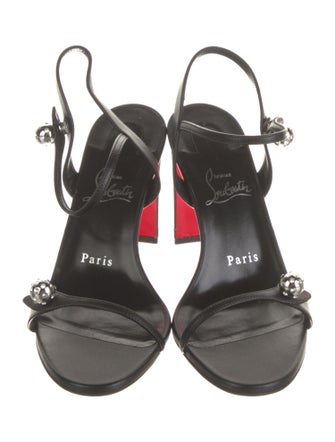 Christian Louboutin Spike Accents Leather Sandals