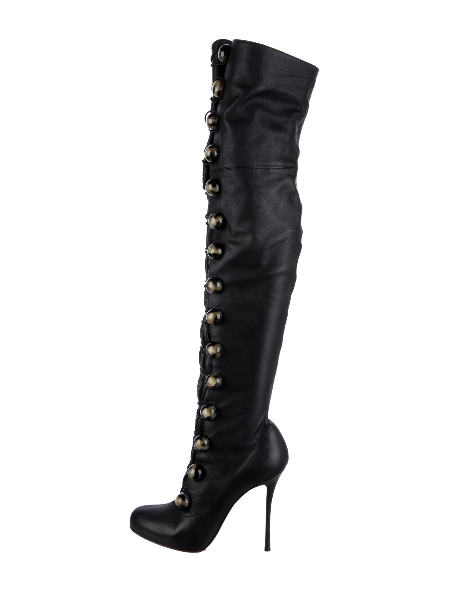 Christian Louboutin Leather Lace-Up Boots