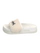 Christian Louboutin Shearling Graphic Print Slides