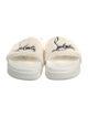 Christian Louboutin Shearling Graphic Print Slides